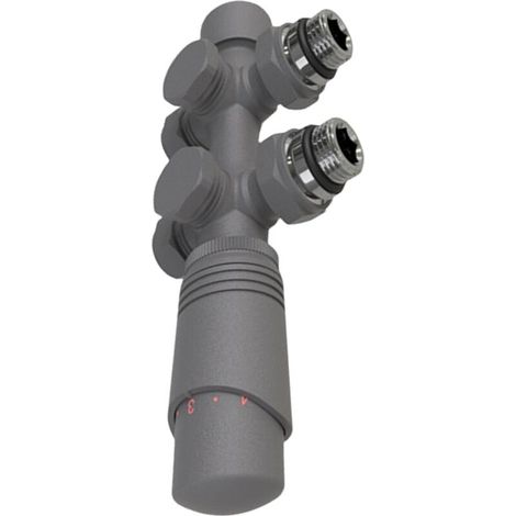 Multiblocks-Anschlussset für Thermostatheizkörper, Winkelform für Badezimmer, Heizungszubehör, Anthrazit, G1/2 (1/4)