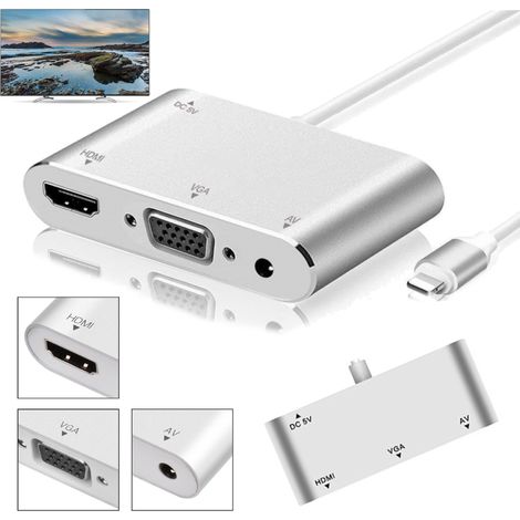 Adaptateur Lightning vers HDMI/VGA + prise jack 3,5 mm pour TV (1/5)
