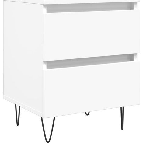 vidaXL Comodino Bianco 40x35x50 cm in Legno Multistrato (1/5)