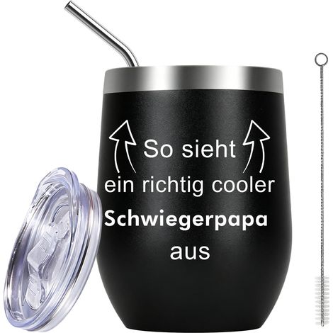 Cadeau pour beau-papa - Cadeau d'anniversaire pour belle-papa - Verre à vin en acier inoxydable - Cadeau pour belle-parents - Cadeau de Noël - Cadeau de fête des pères pour papa - Idée (1/5)
