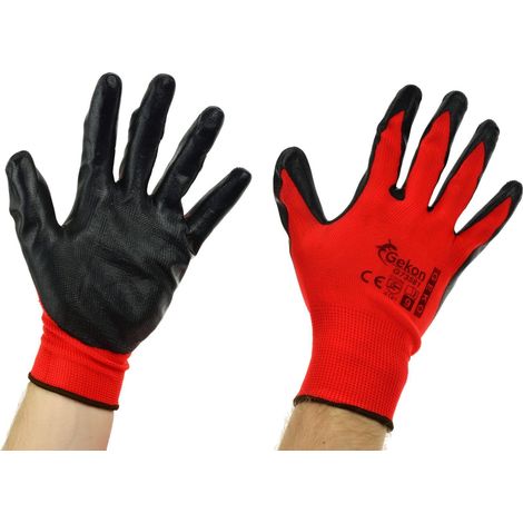 Gants de protection Geko taille 9 /ROUGE Nitrile/ (1/3)