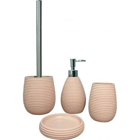Set 4 accessoires salle de bain rose - SARA (1/5)