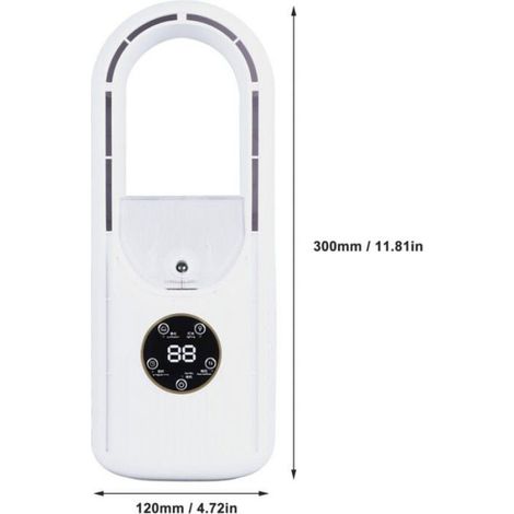 Ventilateur Sans Lame - Colonne Oscillante - 6 Vitesses - USB - Blanc - 100 ml - 800 g (1/5)