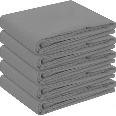 Tischdecke 5 stk. Oval Hellgrau 160 x 220 cm Polyester vidaXL (1/5)