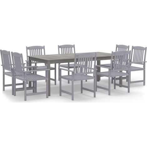 Maison Exclusive - Juego de comedor para jardín 9 piezas madera m