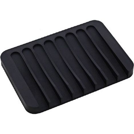 Piece Soap Dish, Soap Holder, Bathroom Soap Dish, Silicone Soap Dish, Kitchen Soap Dish, Shower Soap Dish, for Bathroom, Kitchen (Black) (1/5)
