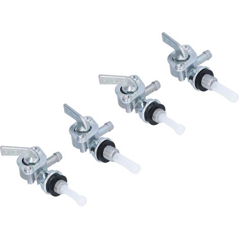 Lot de 4 robinets d'arrêt réservoir carburant Highfine vanne commutateur M10X1.25 acier inox 90° filtre pour groupe électrogène essence 28-1783-v (1/5)