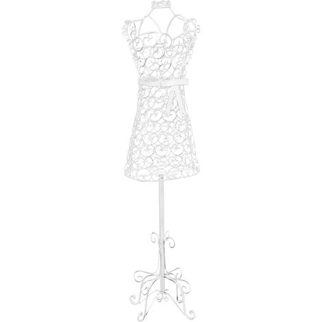 Metalldraht -Mannequin auf einem flachen Boden H155 Antico Paris White gebeugt (1/2)