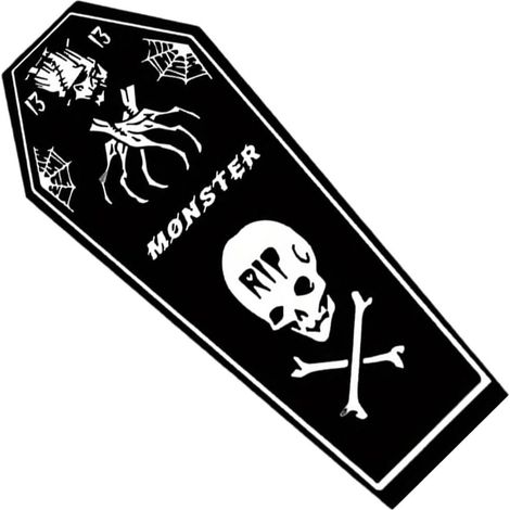 CCYKXAGothic Coffin-Shaped Rug, Non-Slip, for Home, Bedroom, Living Room, Halloween Decoration