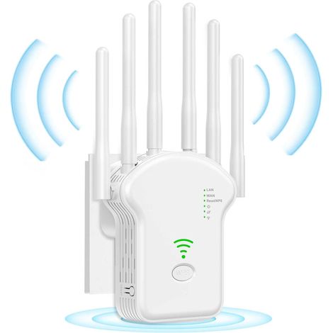 Amplificateur de signal WiFi avec 6 antennes, amplificateur WiFi, couverture jusqu'à 1500 pieds carrés (1/5)