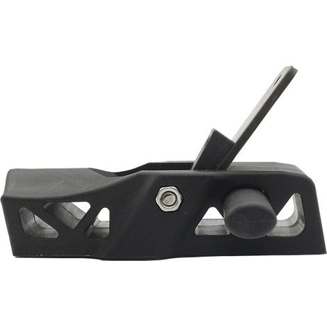 Rabot à bois mini en acier et résine noire avec poignée, outil de menuiserie DIY pour rabotage, ponçage, calibrage et finition (1/3)