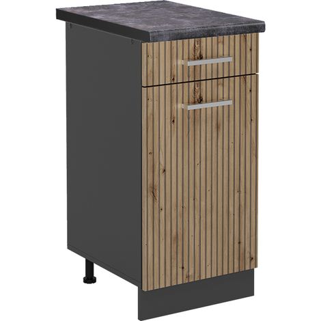Küchenunterschrank R-Line, Artisan-Eiche, 40 cm , AP Anthrazit, Vicco (1/5)