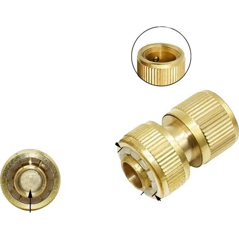 Conector rápido para manguera, construcción de latón duradera, fácil de usar, L (1/2)