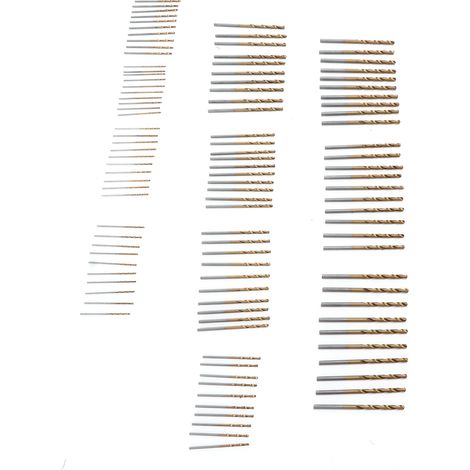 100 Pièces Forets à Percer Résistants à l'Usure, Revêtement Titane pour Bois, Métal et Acier (1/5)