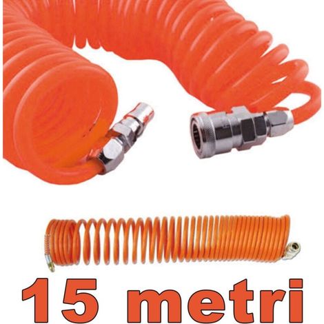 YMYNY Tuyau flexible à air comprimé pour compresseur 15 mètres, raccord en spirale -
