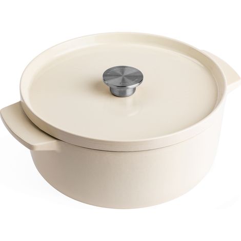 KitchenAid Bräter mit Deckel Gusseisen 26cm, creme