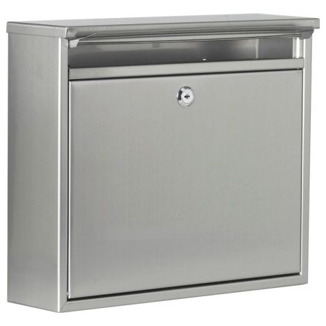 Practo Garden Atlanta Boîte aux lettres murale en acier inoxydable – Résistante aux intempéries