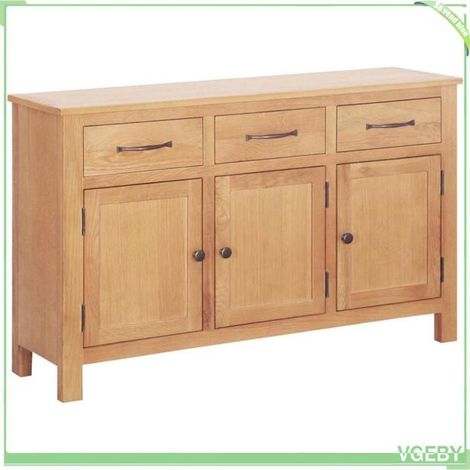 Buffet bas - 247598 - Chêne massif - Marron - 112 x 33,5 x 70 cm (1/5)