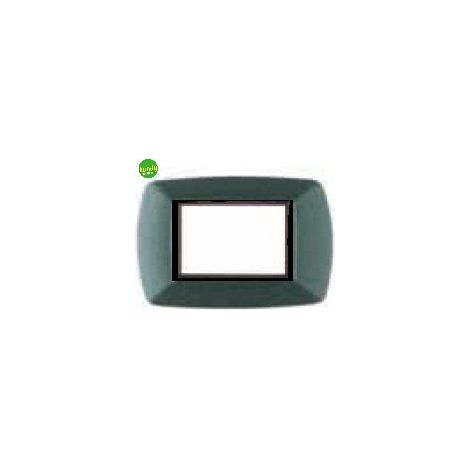 Placca 3 moduli Elettrocanali mylife verde notte vulcanizzato