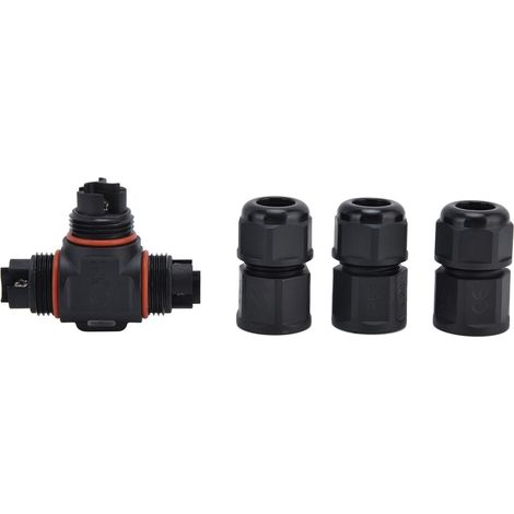 Connecteur étanche IP68 3 voies 3 broches rapide plastique PA66 silicone 250V 16A pour câble extérieur LED 3-11mm (1/5)