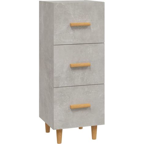 Aparador buffet cómoda mueble mueble de almacenaje organizador cocina salón salón 34,5 x 34 x 90 cm madera contrachapada gris 020031885