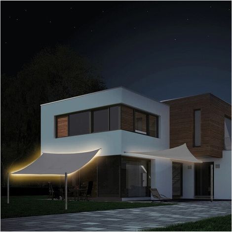 [NEUWERTIG] B-Ware LED Sonnensegel Belvedere quadratisch grau UV 50+ Sonnenschutz 360x360cm Garten (1/2)