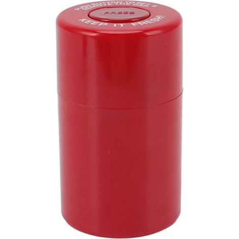 Pot rond en plastique étanche, boîte de conservation pour herbes et tabac, hermétique et anti-odeur, réservoir scellé pour voyage extérieur, rouge. (1/5)