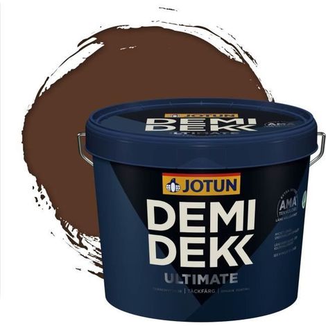 JOTUN - Peinture Bois, Lasure Opaque pour Extérieur et Intérieur Satinée - DEMI DEKK ULTIMATE - RAL 8011 - Brun Noisette - 3L (1/2)
