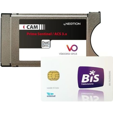 PACK Carte Prépayée Bis TV Panorama + Module PCMCIA Viaccess Neotion ACS 3.x