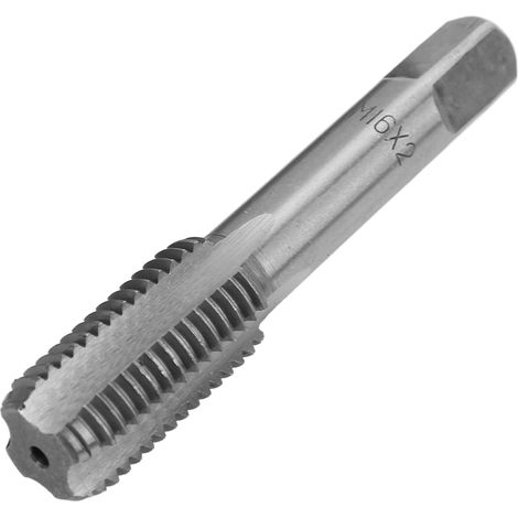 2 Stück HSS-Gewindebohrer (metrisch), Gewinde M16x2,0, Handgewindebohrer, Schnellarbeitsstahl, 2 mm Steigung, gerader Schnitt (1/5)