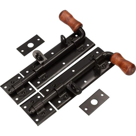 KOTARBAU Lot de 2 verrous de porte à gauche - 280 mm - Verrou de porte - Verrou de porte avec revêtement par poudre (1/5)