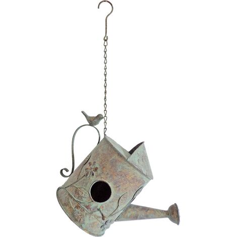 Nichoir oiseaux arrosoir fer 22x19x33cm (1/2)
