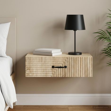 vidaXL Mesa Lateral Montada en la Pared 59 x 34,5 x 17 cm Roble Sonoma (1/5)