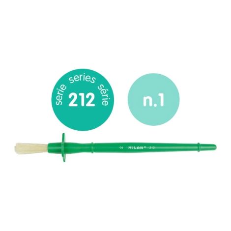 Milan 212 pincel para cola y tempera numero 1 - cerda natural - color verde