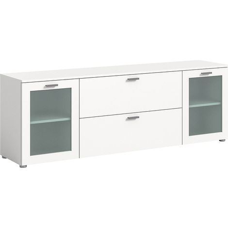 Xeno meuble TV 2 tiroirs 2 portes blanc. (1/4)
