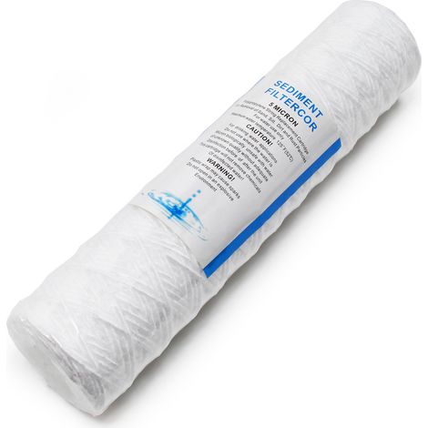 Naturewater PPW-10A Filtre à sédiments – 10 / 254 mm – Perméabilité 5 µ – débit max. 2 000 l/h – Purification Eau potable et de robinet"