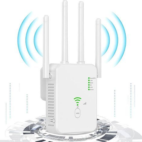 Repeteur Wifi - 1200 Mbps 5 GHz 300 Mbps 2 4 GHz - Port Ethernet Gigabit - Portee 50 M - 1 Unite (1/5)
