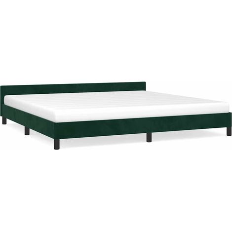 Maison Exclusive - Giroletto senza Materasso Verde Scuro 200x200 cm in Velluto (1/5)