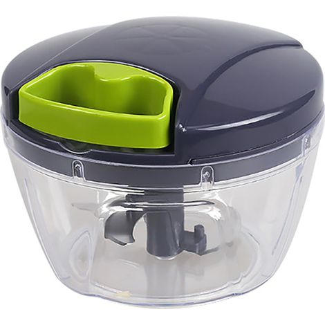 Hachoir Manuel Légumes et Fruits, Coupe-Oignons à Corde avec Conteneur 520ml, Matériau Sans BPA Gris (1/5)