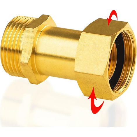 Mamelon double G1/2" (Ø 20mm) laiton mâle,4 pièces hexagonal G1/2"M/M,Raccord de jonction 2 x M Raccord fileté,Double mamelon Raccords en convient pour l\'eau potable Mobile À Vis Mâle/Femelle G1 (1/5)