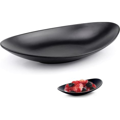 Vide Poche Entree,Plateau à Bijoux,10" Noir Bol à Bijoux,Vaisselle en Imitation Porcelaine,Plaque Vide-Poche décor pour Fruits,Clés,Bonbons,Bijoux (1/5)
