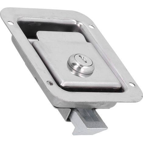 Verrou de porte à palette en acier inoxydable 304, serrure encastrée pour boîte à outils avec 2 clés, camping-car, remorque, camion de pompier. (1/5)