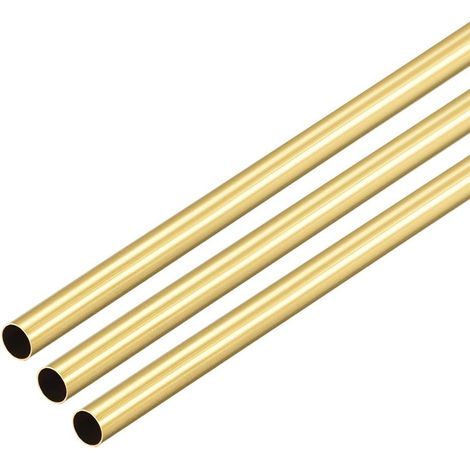 sourcing map Brass Tube Round 300mm Length 5mm External Diameter 0.2mm Wall Thickness Seamless Straight Pipe 3 Pcs (1/4)