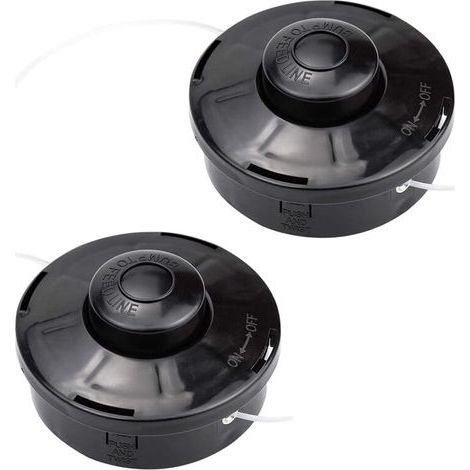 2 PCS Tonte Accessoires Fil Tête à Double Filetage Automatique Tête de Débroussailleuse Universelle Filetage M10 x 1,25, pour Coupe-herbe, Bobine de Fil de Rechange à Essence, Outil Multifonctionnel (1/5)