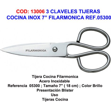 Forbici da cucina in acciaio inox 7" Filarmonica di garofani Ref. 05300