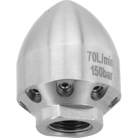 Buse de jet d'égout en acier inoxydable pour nettoyeur haute pression avec filetage G1/2, design multi-trous pour enlever la saleté, les feuilles et les bouchons dans les tuyaux de vidange (1/5)