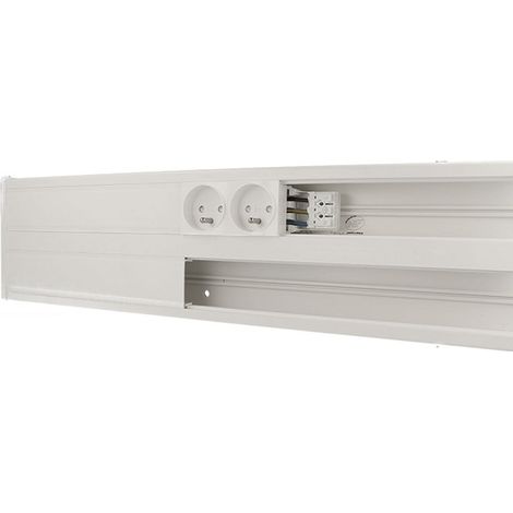 Goulotte appareillable 130 x 54 mm – Deux compartiments pour appareillage 45 x 45 mm – Goulotte PVC pour installation électrique – Ensto