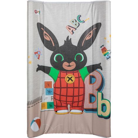 Bing piano cambio con sponde, materassino fasciatoio da tavolo per bambini con grafiche dei personaggi Bing, misure 81x50x9,5 cm