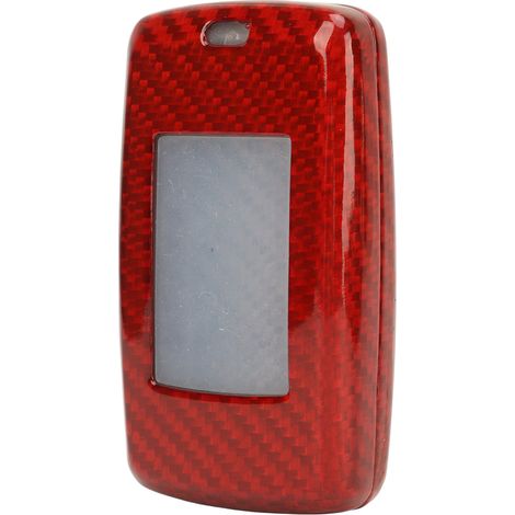 Housse de Clé Voiture Fibre de Carbone Coque Télécommande avec Porte-Clés pour Range Rover L405 Sport L494 Rouge Étui Protecteur (1/5)