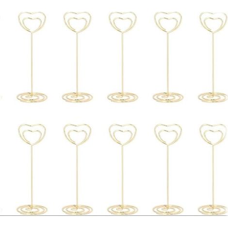 Porte-photos à clip - 10 pièces - Porte-mémo à clip - Pince à photo - Métal - Porte-mémos - Porte-notes - Plaque nominative - Porte-carton de table - Pour bureau/mariage/fête/décoration intérieure - 8 (1/5)